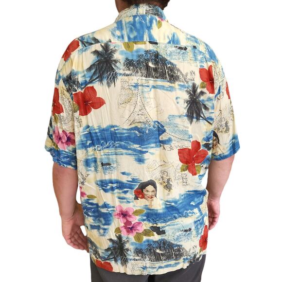vintage JAMS WORLD Tropique tropical button up graphic Hawaiian shirt Size XL - Picture 3 of 6